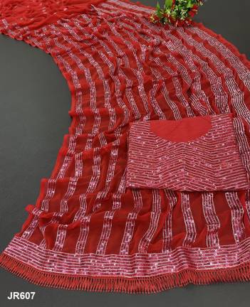 D.NO. JR607 BY JR GEORGETTE SAREE WHOLESALER IN INDIA